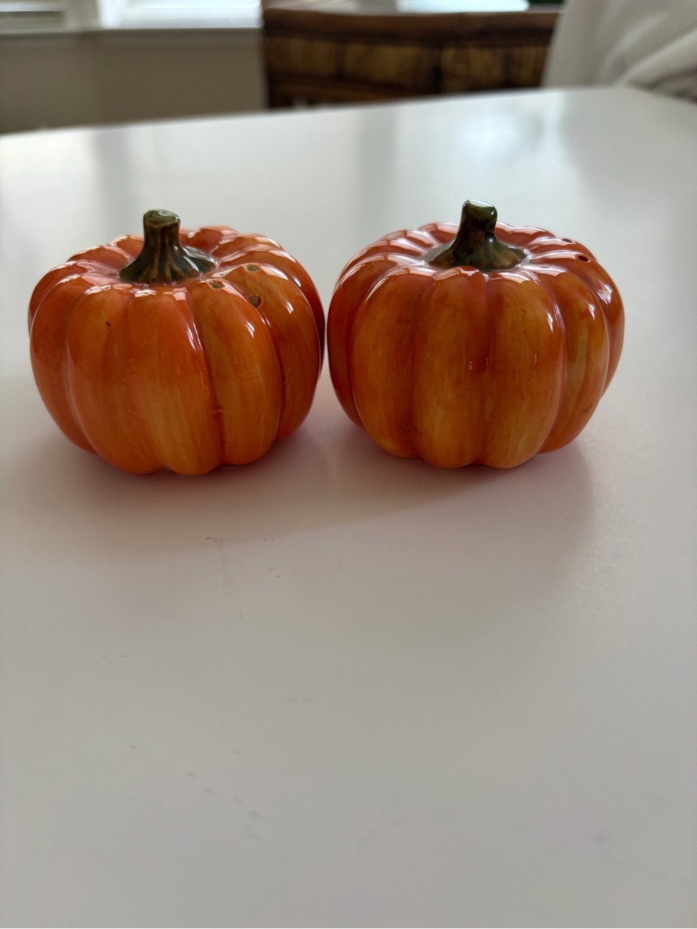 Vintage Otagiri Ceramic Pumpkin Salt & Pepper Shakers - Home Accents